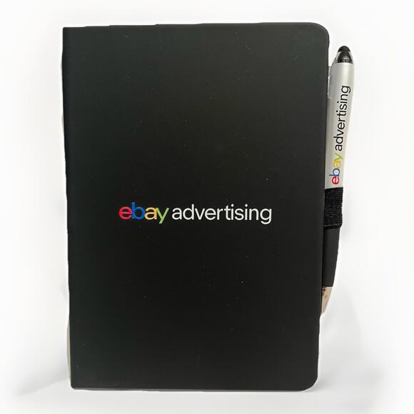 eBay Journal Notebook Black with eBay Ballpoint Pen eBay Advertising Reseller - Picture 1 of 5
